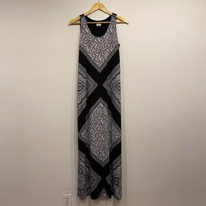 Soma Soft and Stretchy Black and White Maxi Dress Small